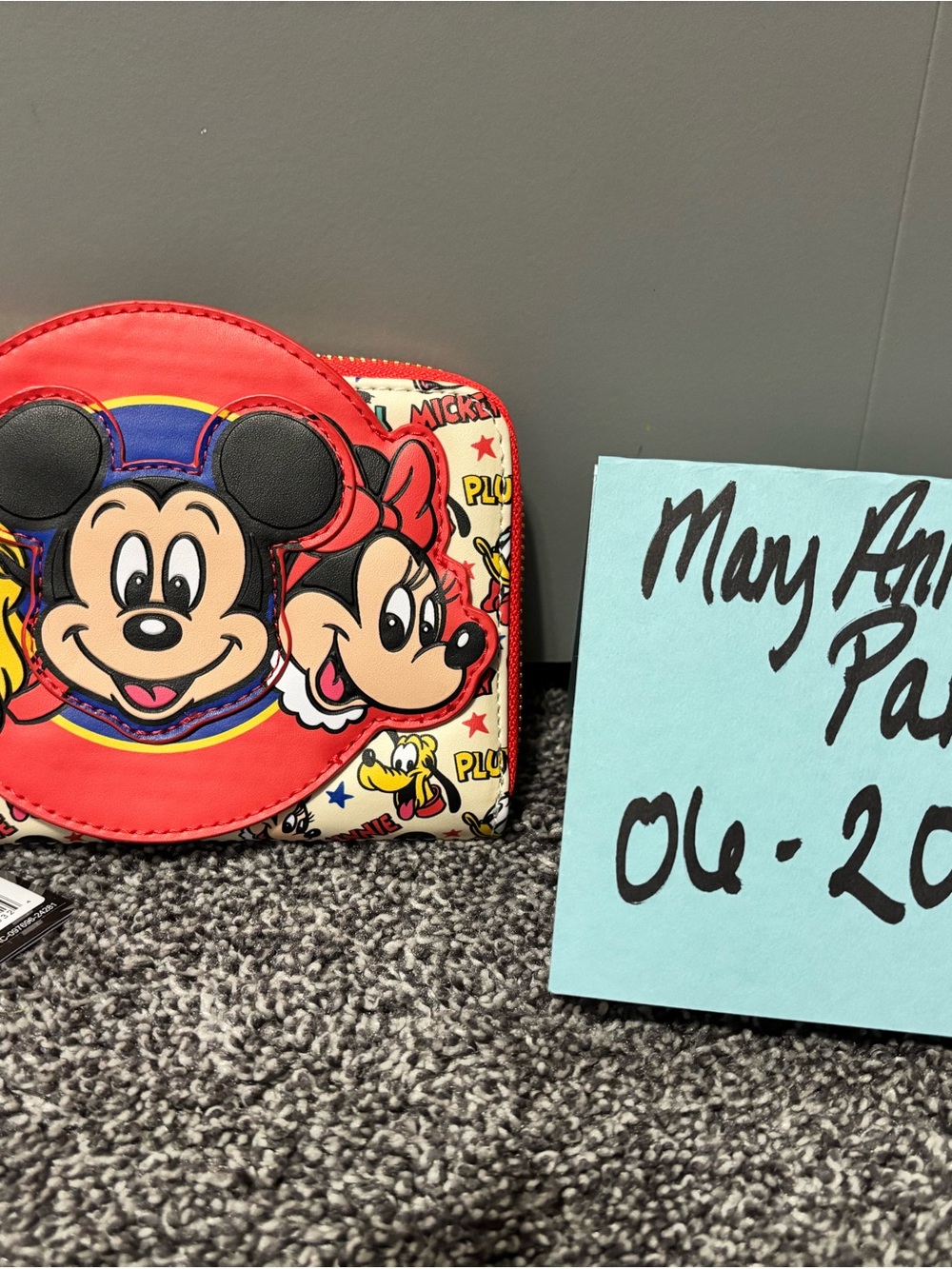 Loungefly Red and Cream Mickey & Minnie Zip Wallet